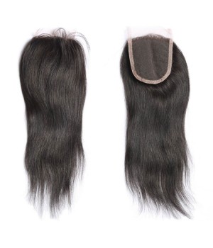 Brazilian Straight Hair 3 Bundles with Frontal Lace 13x4