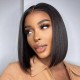 8-16 inch African American Human Hair Bob Wigs with Bangs Brazilian Short Lace Front Straight Bob Wig